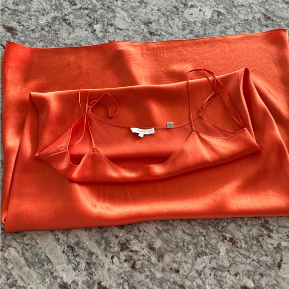 Vince. Satin Slip Dress in Burnt Orange size Small - Picture 9 of 9